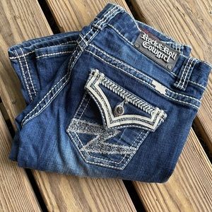Rock & Roll Cowgirl bling dark wash jeans
